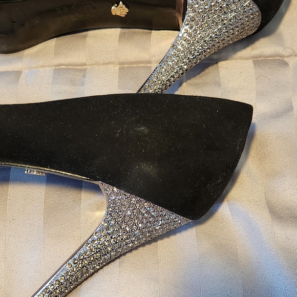 NINA suede platform rhinestone pumps 10 - Picture 2 of 5